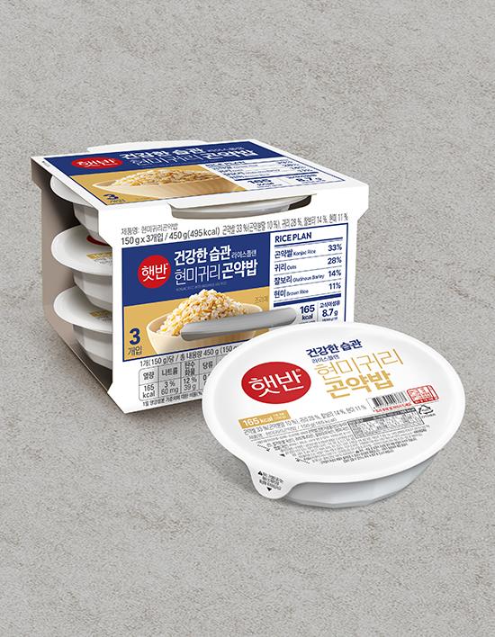 [햇반] 라이스플랜 현미귀리곤약밥 150g*3입