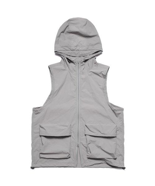 나일론 후디 베스트-그레이