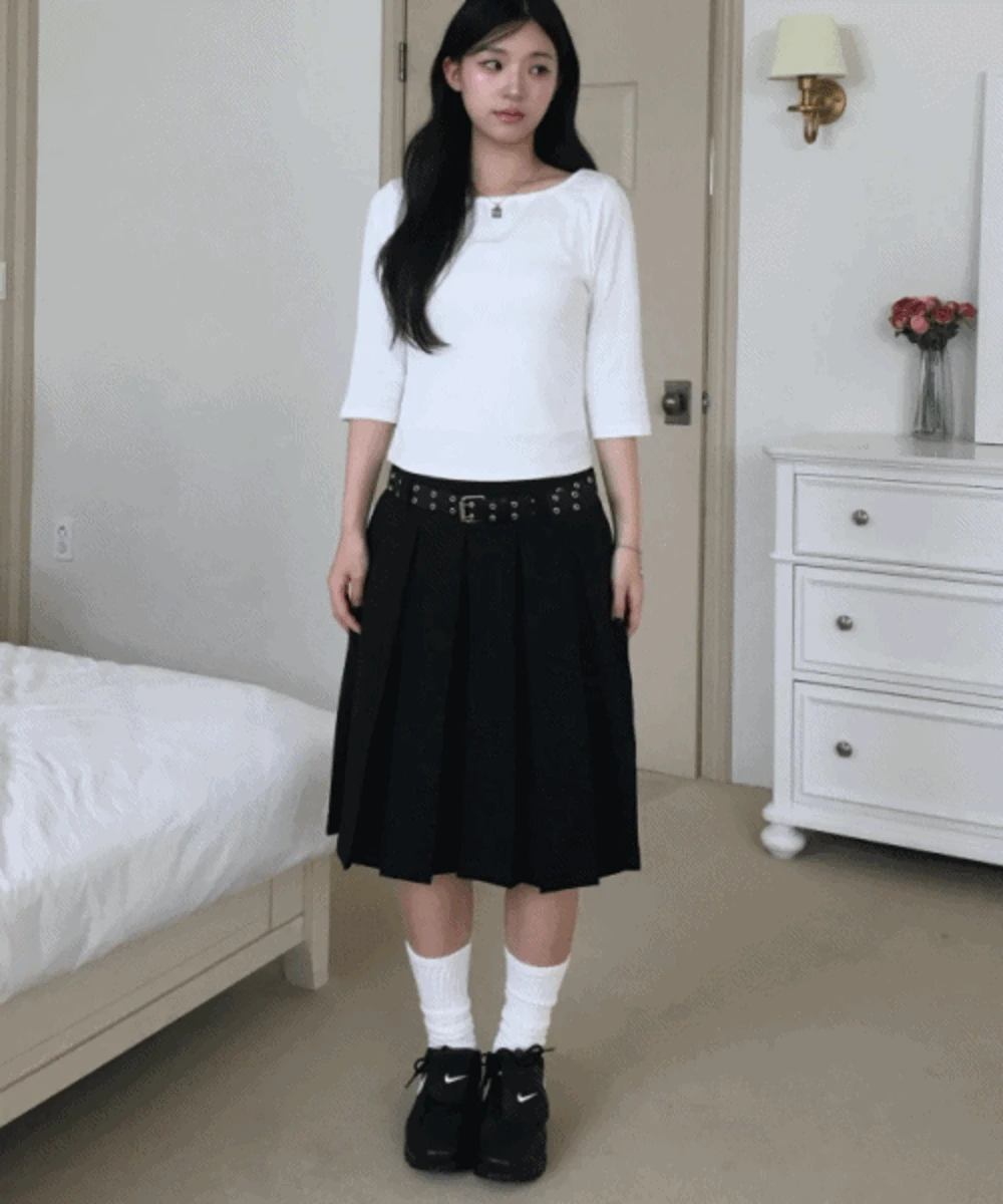 [신축성/레이어드] 보트넥 7부티