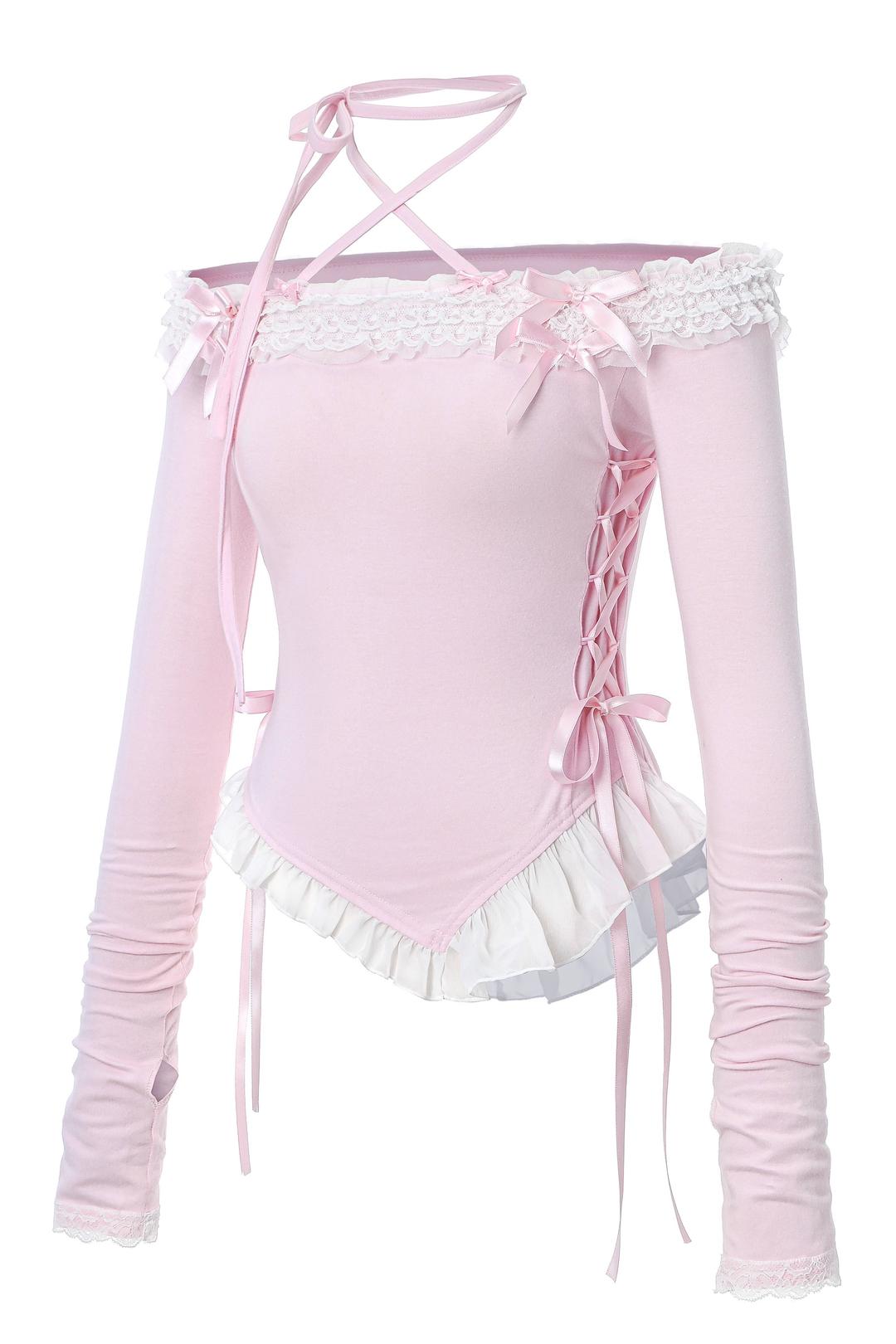 DOLLY HIME OFF-SHOULDER T (babypink)