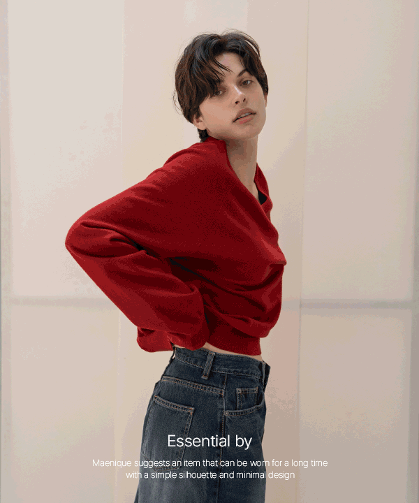매니크 [Essential] 세라프 베이직 브이넥 레글런 니트