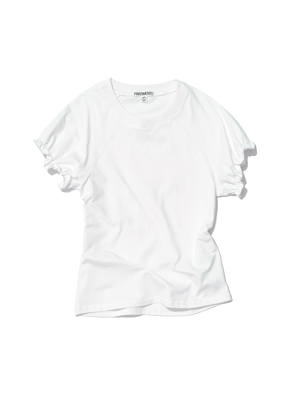 [WOMEN] RAGLAN PUFF SHORT SLEEVE TEE_WHITE