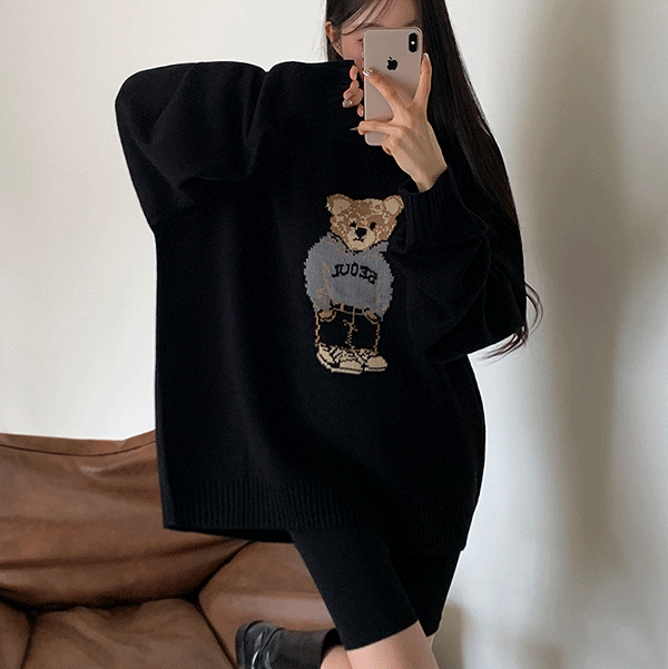 리틀 베어 박시핏 니트 - nt (남녀공용,통통,귀여운,곰돌이,가을신상,가을옷,가을니트,fw)[무료배송]