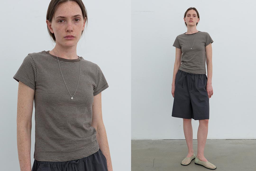 Minimal stripe t-shirt (brown)