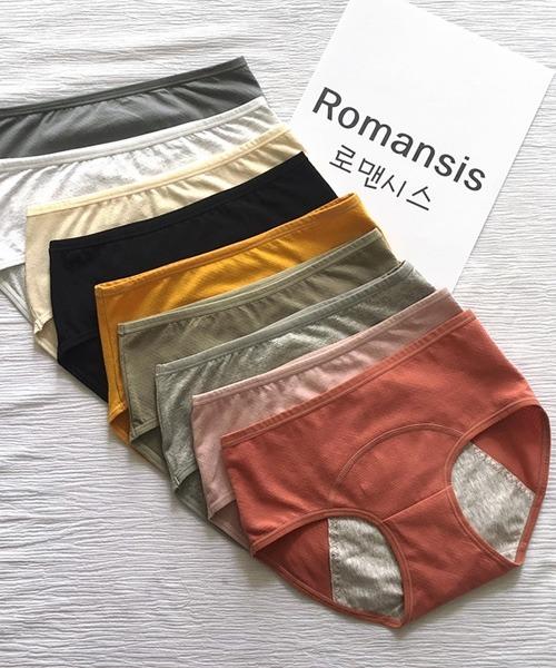 코튼 생리 샘방지팬티 데일리 위생 방수팬티 편한 순면 여성 면 팬티 속옷 요일 초경 선물 빅사이즈