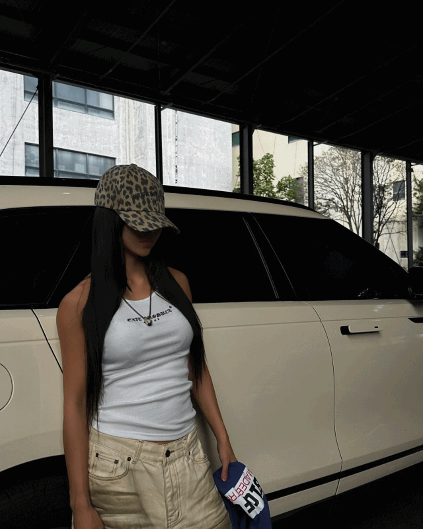 웜 레오파드 자수 볼캡