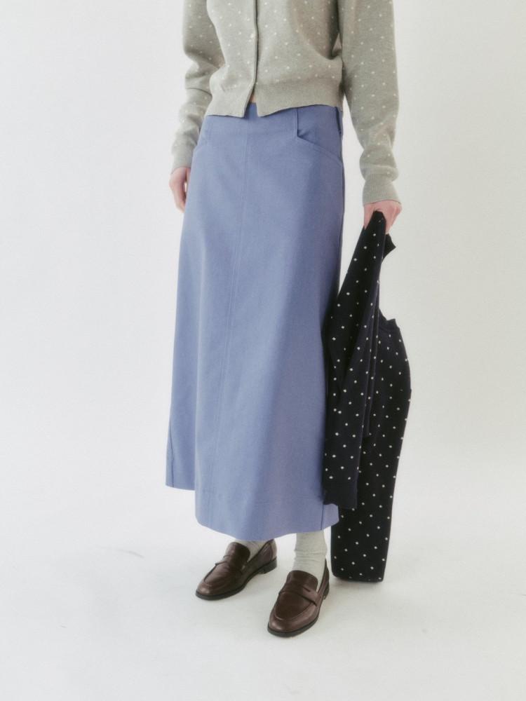 24SS bold 볼드 코튼 라인 롱 스커트