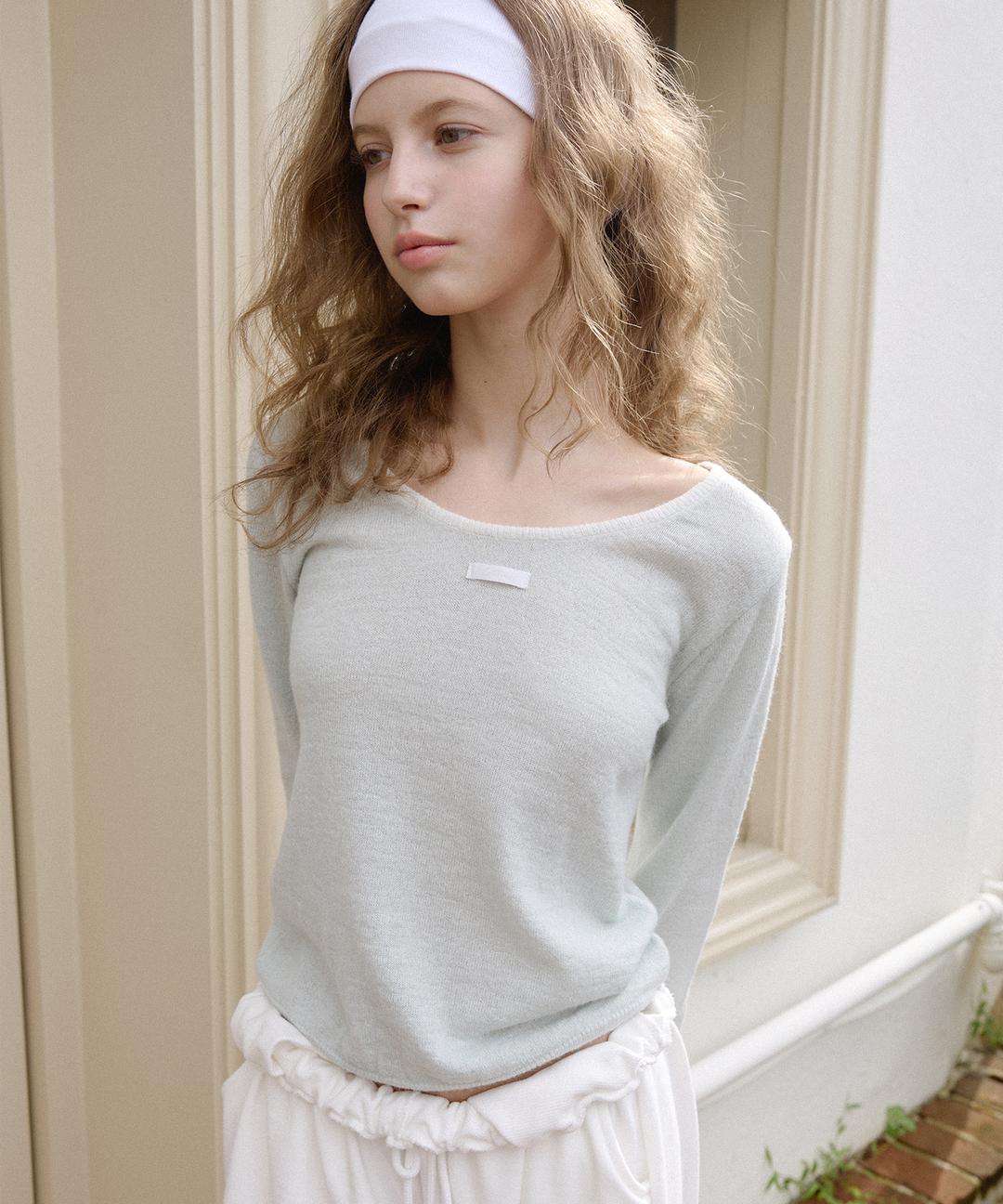 [New Drop 20% Off] [9/25 순차배송] Letters Uneck Two-Way Knit ( Mint )