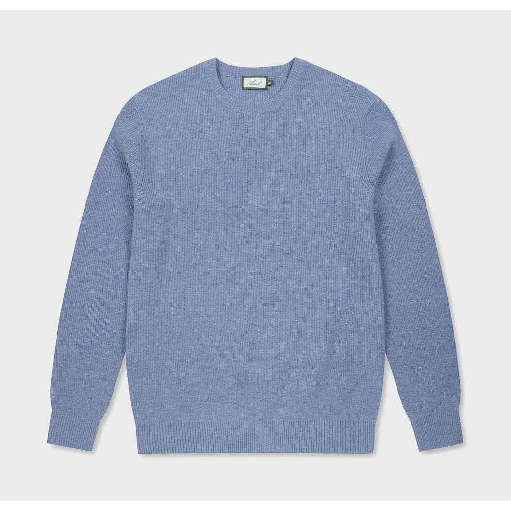 [아놀] 울 컬러 라운드 스웨터 BLUE_MOWAW22202BLU