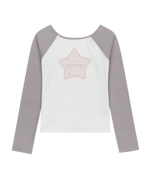 Stripe Raglan Long Sleeve / Pink