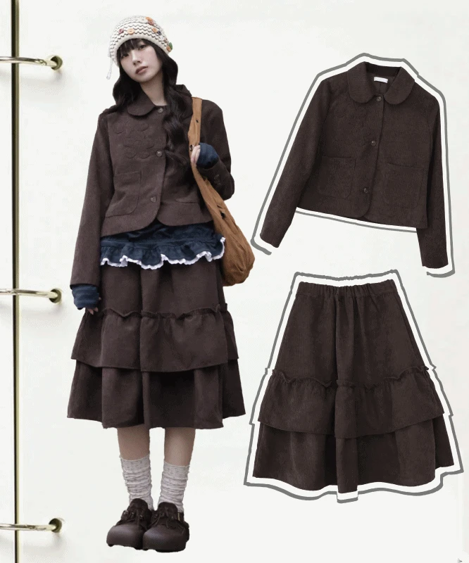 *세트가능* 데이지 골덴 빈티지 스커트 2color