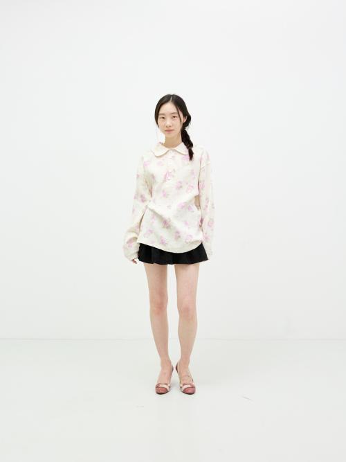 Tulip Collar Oversized Shirts Grandmas Rose