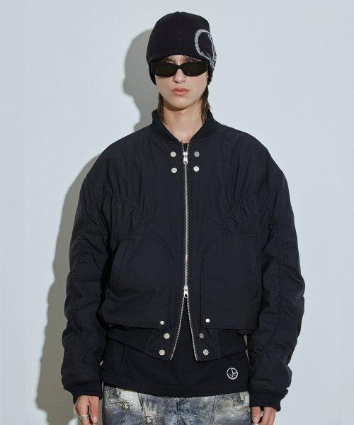 Circle Shirring Logo Ma-1 Black