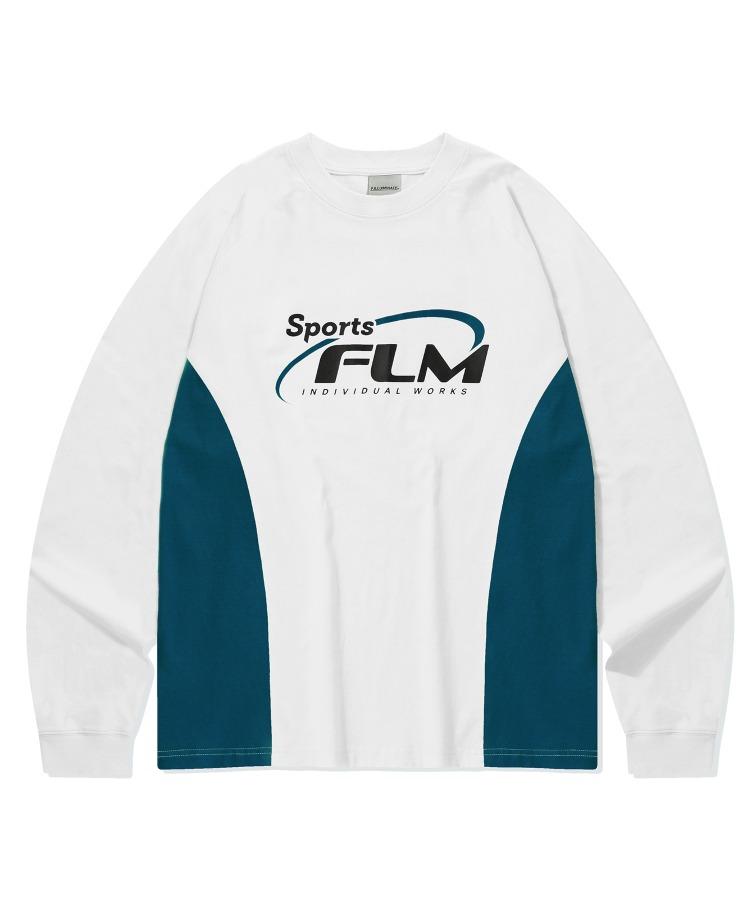스포츠 블럭 롱 슬리브-블루
