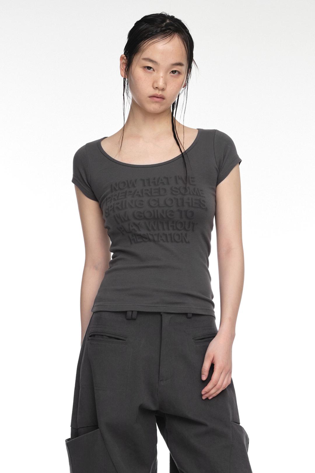 CONVEX PRINTED T-SHIRT CHARCOAL