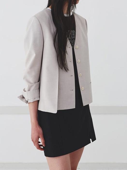 V Neck Regular Fit Jacket  Beige (KE5311M03A)