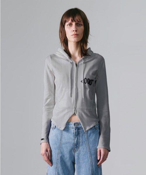 EMPTY SLIM FIT HOODIE ZIP-UP GRAY