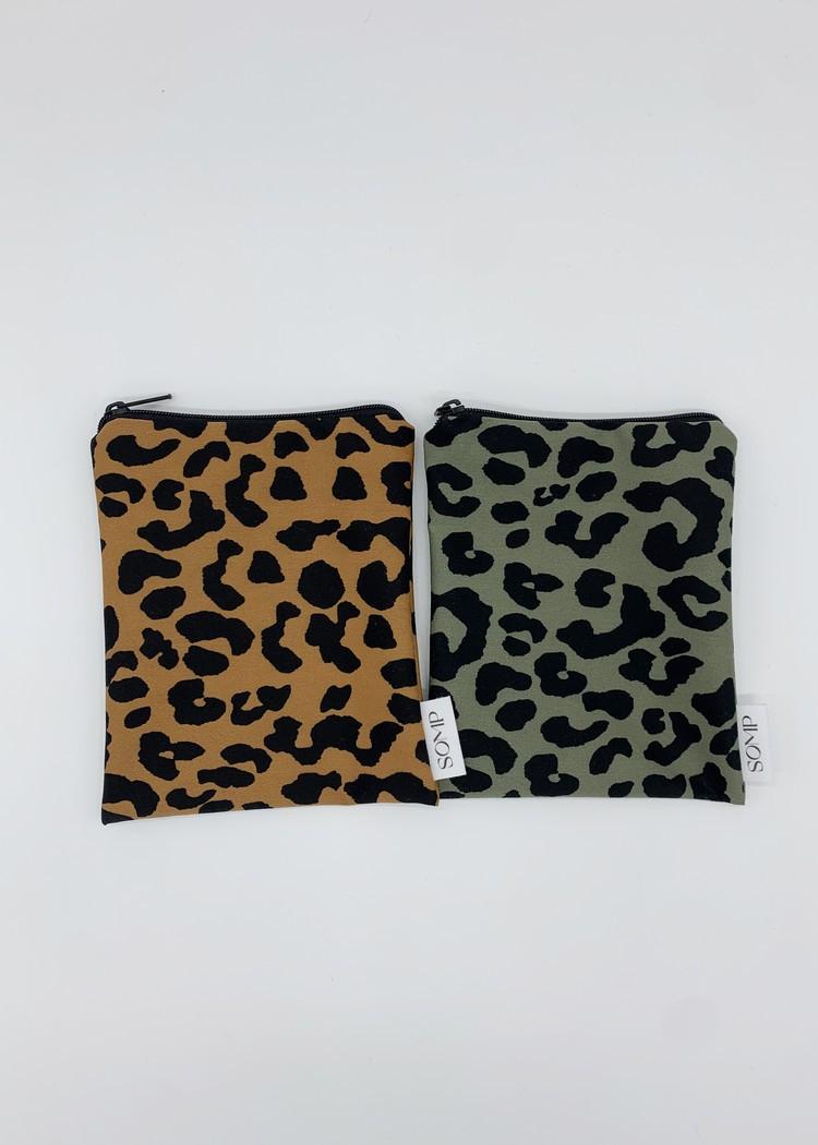 [솜프] Leopard 5 zipper pouch 레오파드5 지퍼파우치 2종