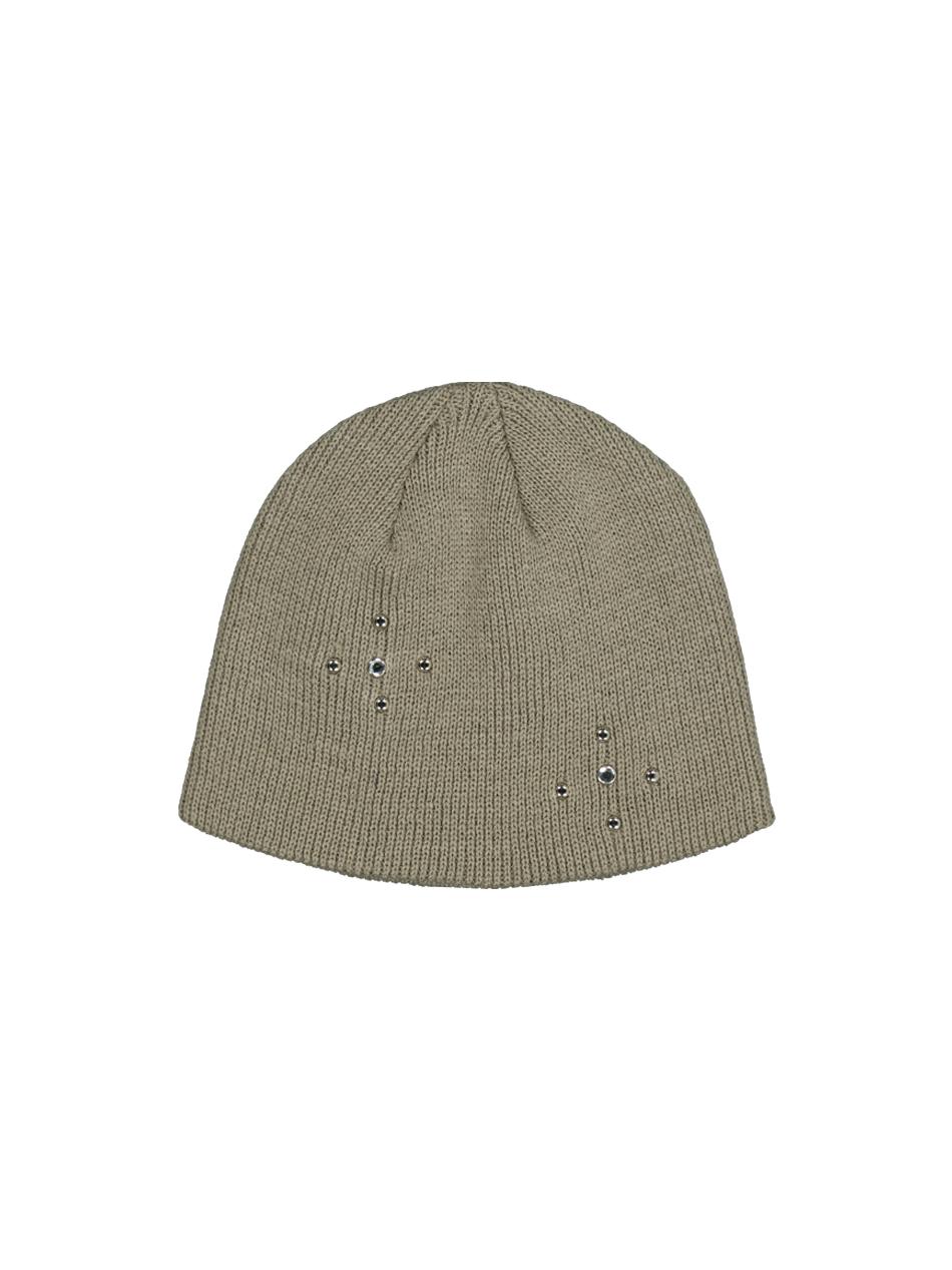 STUDDED BEANIE / MOCHA