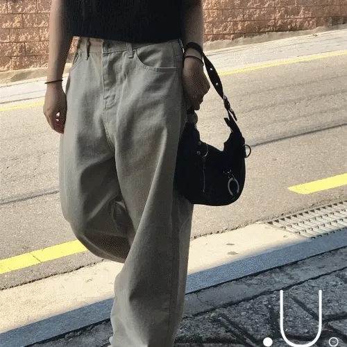 [로우라이즈/UNISEX🖤] 코튼 와이드 팬츠