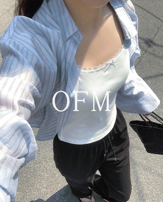 [오버핏셔츠][라이브상품][썸머🍉][살안타템][장마룩][무료배송][ofm] 썸머 오버핏 텐셀 스트라이프 셔츠 (nb)