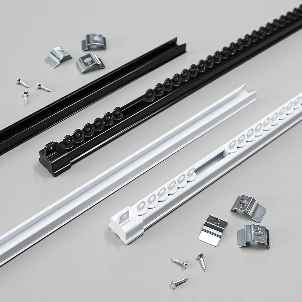 저소음 전착 커튼레일 화이트 블랙