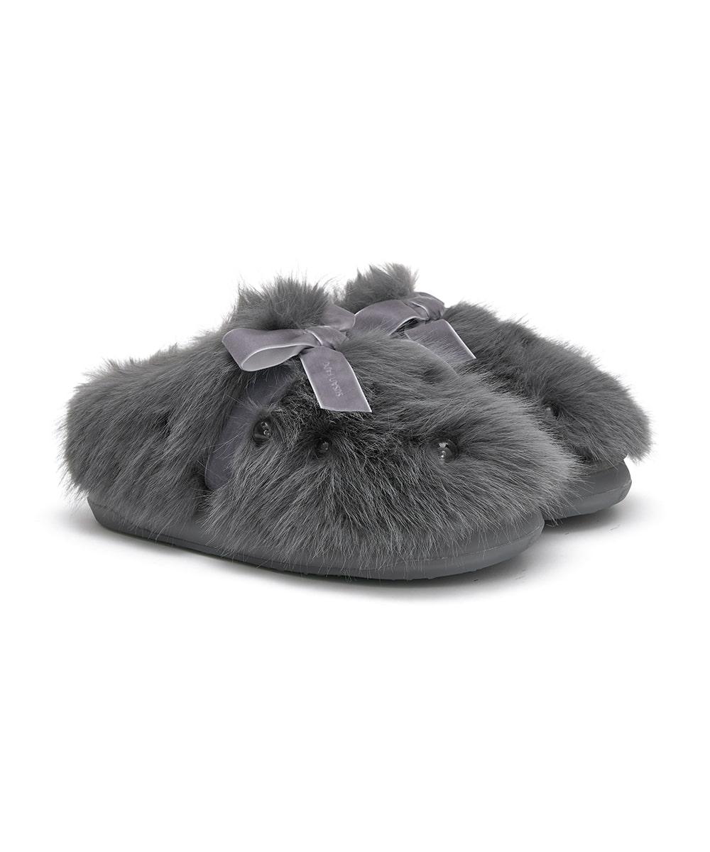 [X SUSAN FANG] FURRY MULES - GREY