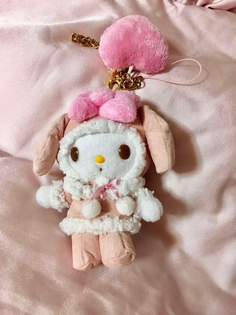新品■送料無料■もこもこ冬仕様マイメロディーぬいぐるみキーホルダー
