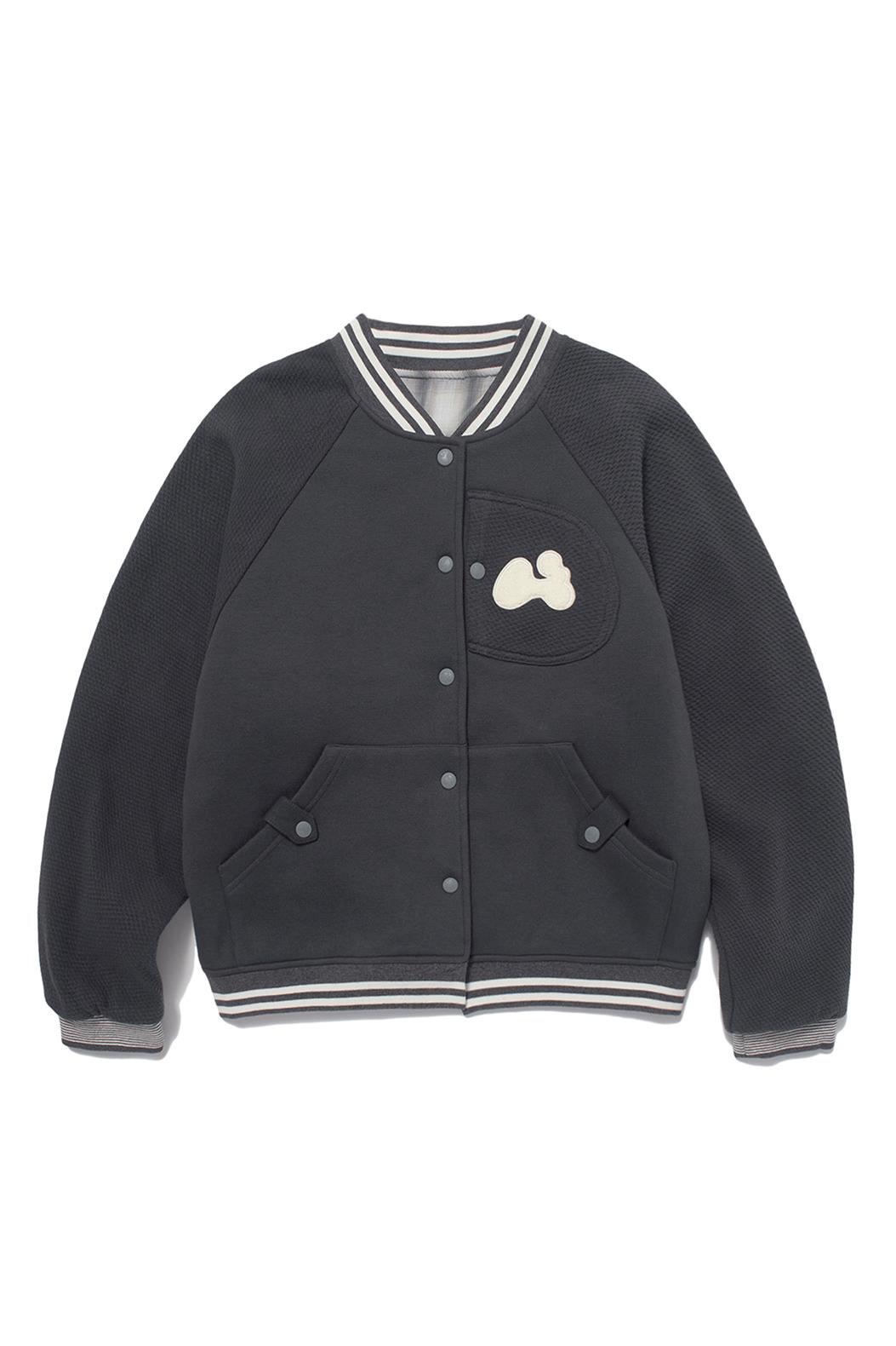 Patch varsity jacket (Charcoal)