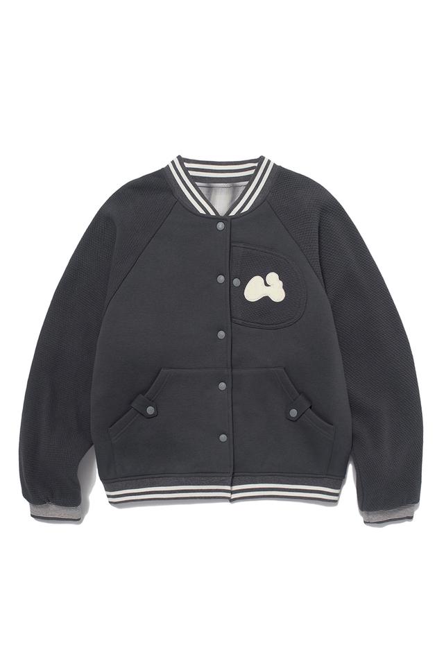 Patch varsity jacket (Charcoal)