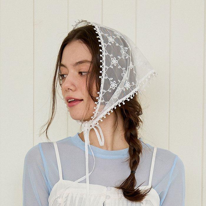 PETAL LACE KERCHIEF_WHITE