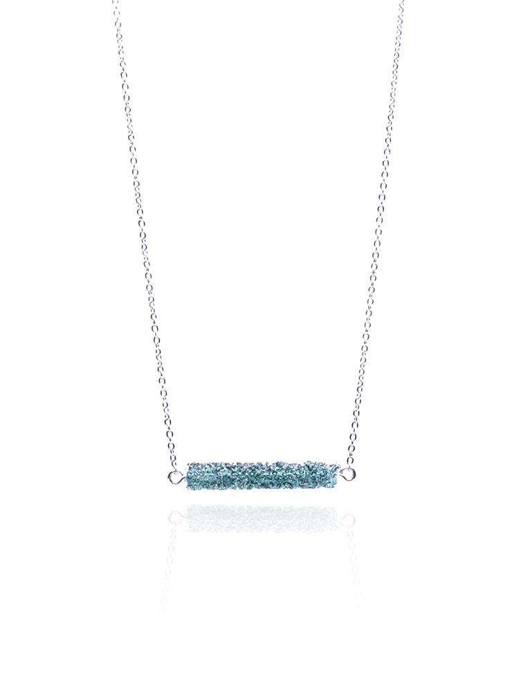 딥 그린 크리스탈 바 목걸이