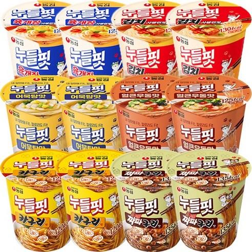 농심 누들핏 6종 (육개장 김치 어묵탕 얼큰우동 짜파구리 카구리 각 2개씩) - 라면 | 쿠팡