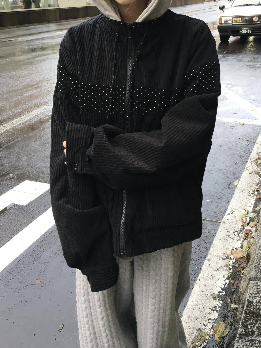 몽블 코듀로이 도트 블루종 (2c)