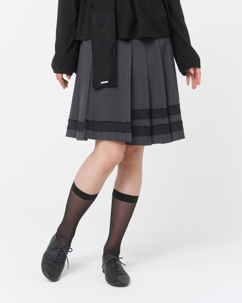 Trimmed midi skirt CHARCOAL