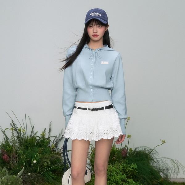 White Lace Skirt with Belt