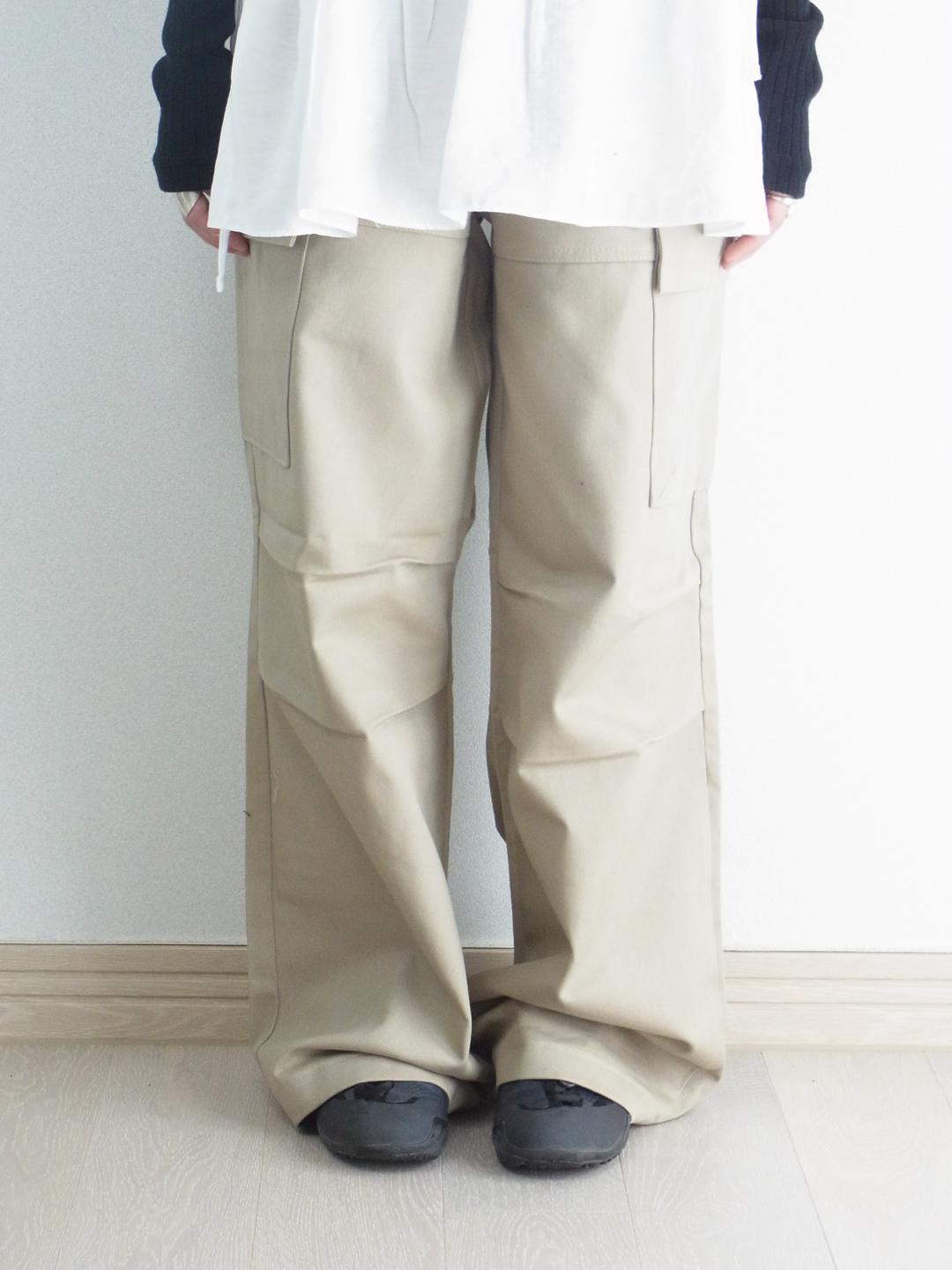 투턱 와이드 카고 팬츠