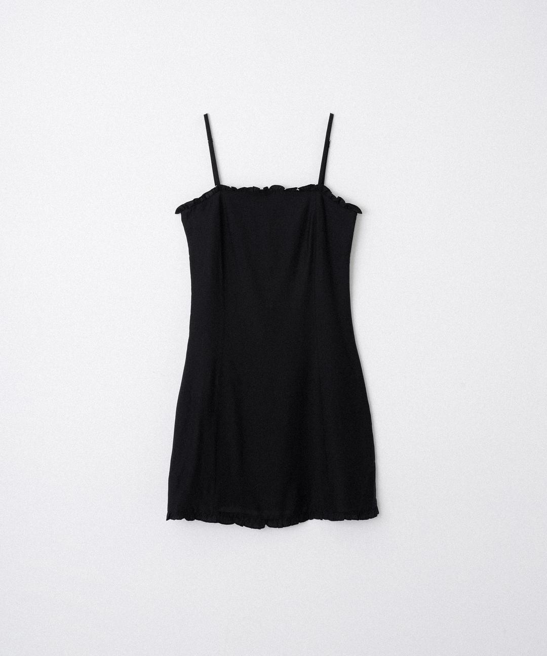 실키 울 미니 드레스 (black)