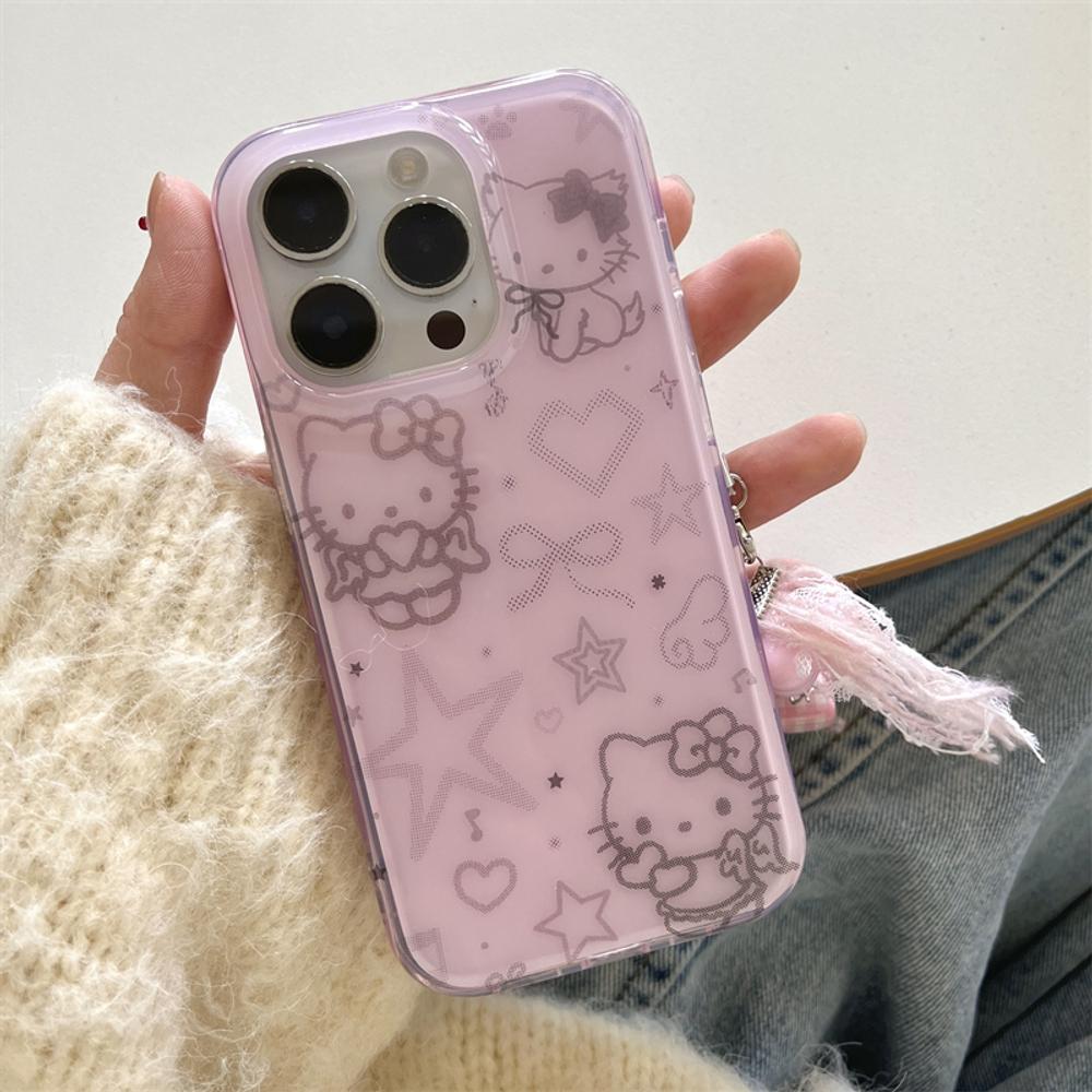 귀여운 핑크 별 리본 키티 아이폰 17 프로 맥스 케이스
