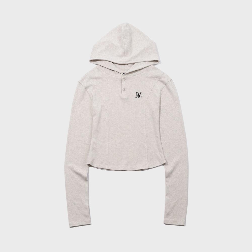 Slim soft warmer hood T-shirt - OAT MEAL