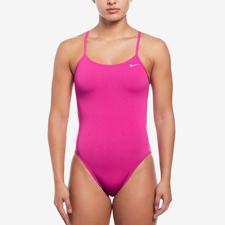 나이키 스윔 앤서 솔리드 컷아웃 탄탄이 파이어 핑크 [NESSA018-693 자수 로고 여자 실내수영복]