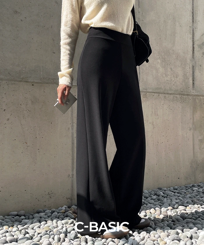 [압박제로ㅣ군살커버][MADE] 365 크레이프 와이드 슬랙스