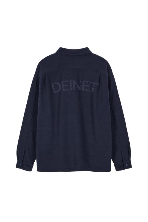 FLEECE POCKET COLLAR T-SHIRT IN NAVY