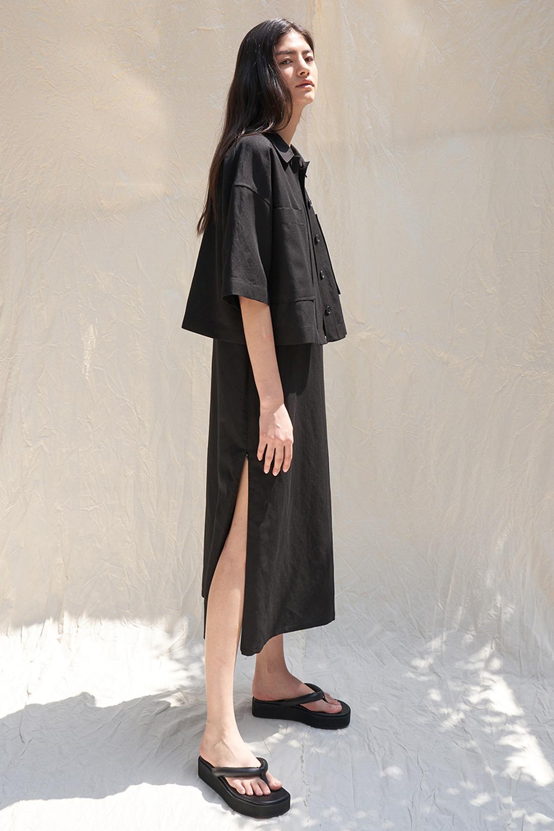 r e Platform Flip Flop_Black