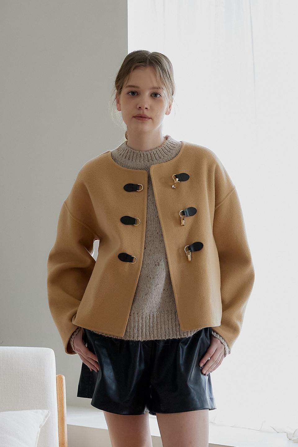 Noho Lambswool Handmade Half Coat - Camel