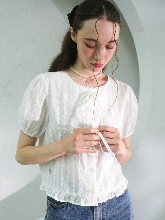 Melissa Punching Ribbon Blouse - 2COL