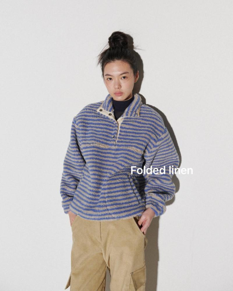 (그레이당일)24FW 부클 스트라이프 맨투맨 반오픈칼라넥 후리스 스트링 스트라이프 덤블 맨투맨(2color)