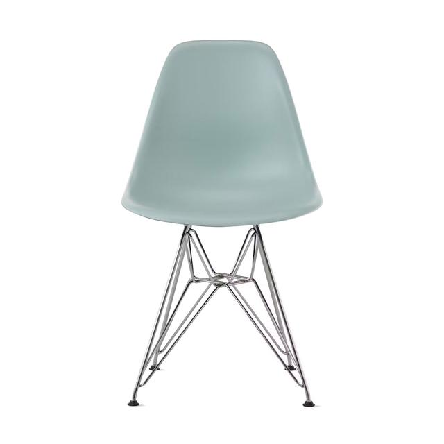 eames molded plastic side chair DSR grey green-chrome base