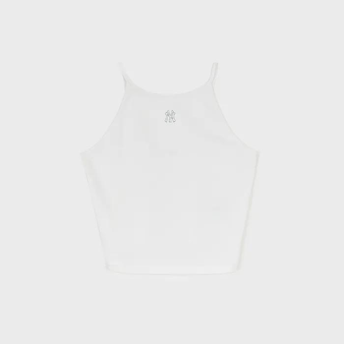 [MLB] 여성 베이직 슬림 크롭 나시 티셔츠 NY (White)