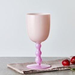 [모던하우스] 봉봉 투톤 위글 유리 고블렛 milk pink 270ml